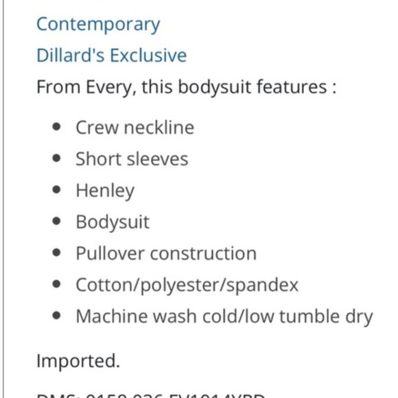 Every by Dillard’s steel blue button front bodysuit - Picture 5 of 8